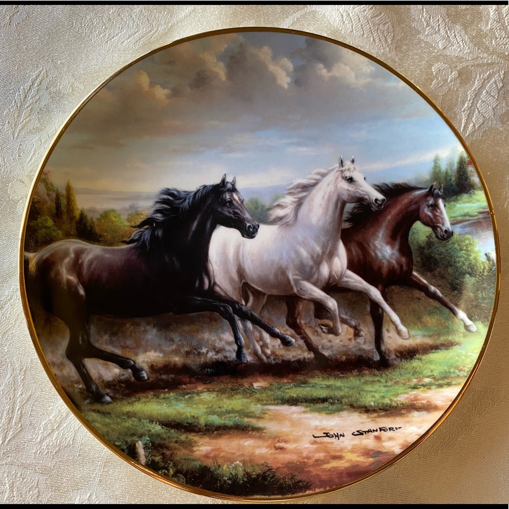 Franklin Mint Horse Plate “Racing the Wind” by John Stanford